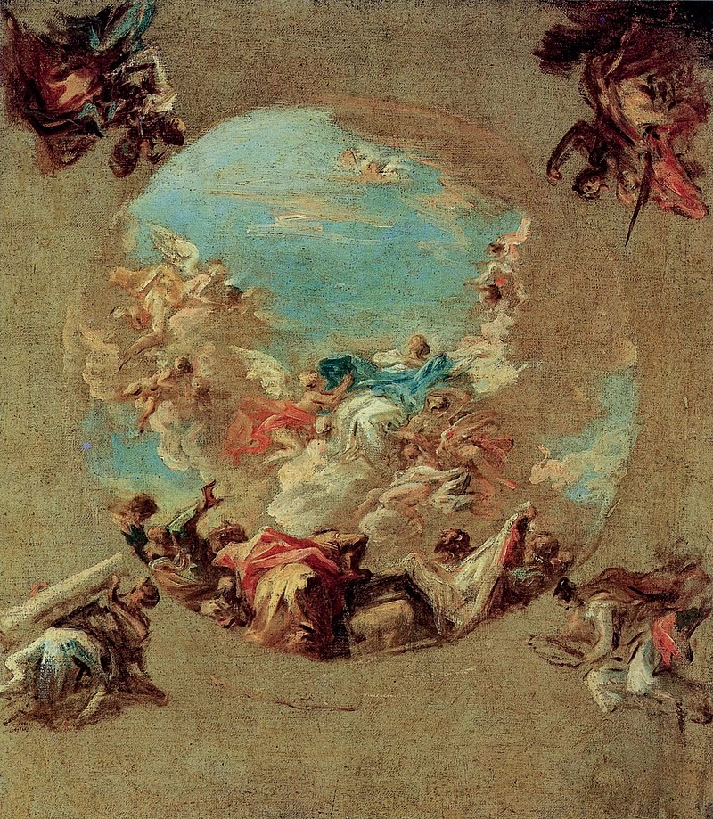 Assunzione della Vergine, bozzetto per la cupola della chiesa dei Benedettini Spagnoli a Vienna - Kunsthistorisches Museum